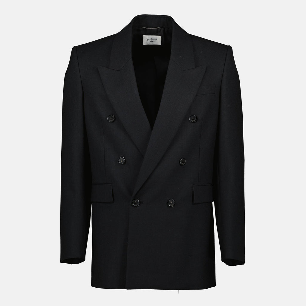 Black Wool Blazer, Saint Laurent, Autumn-Winter Collection, Men's Blazer, Tailored Fit