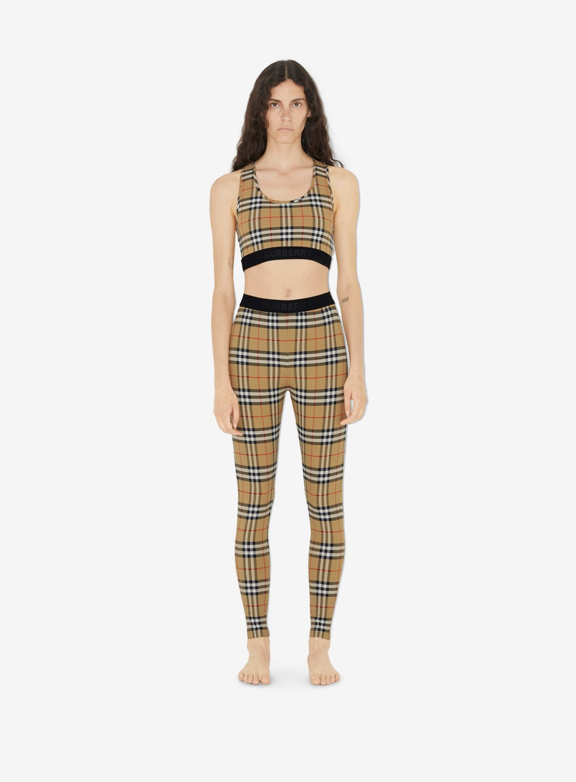 1. Burberry leggings
2. Women's fashion
3. Vintage check pattern
4. Luxury apparel
5. High-end leggings