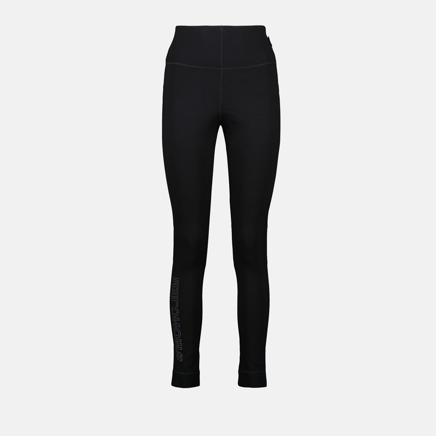 black leggings, Moncler Grenoble, nylon leggings, slim fit, reflective details