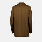Image of Asymmetric Brown Viscose Blazer by Mm6 for Women - Season Autumn-Winter 2024 - Back View