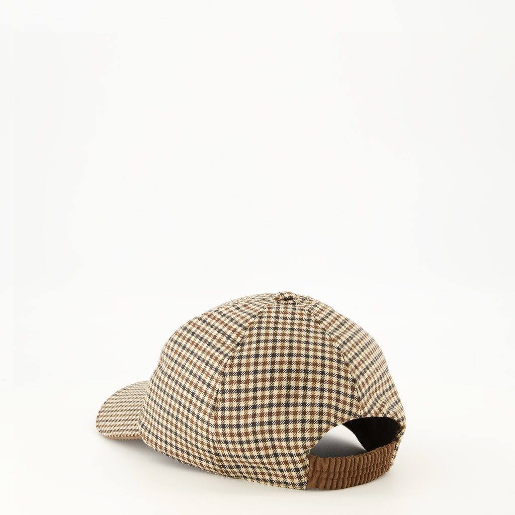 Gorra de lana a cuadros