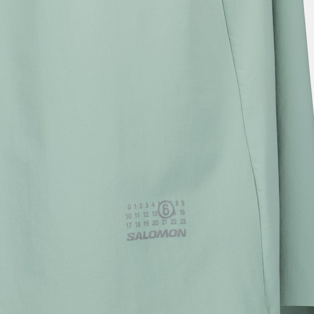 MM6 shorts, green sports shorts, oversized fit, nylon shorts, Spring-Summer collection