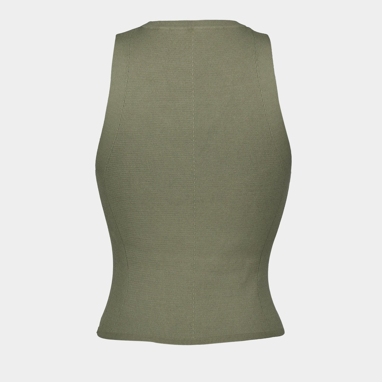 Diesel M-Caddix, ribbed top, khaki fashion, sleeveless design, cut-out logo