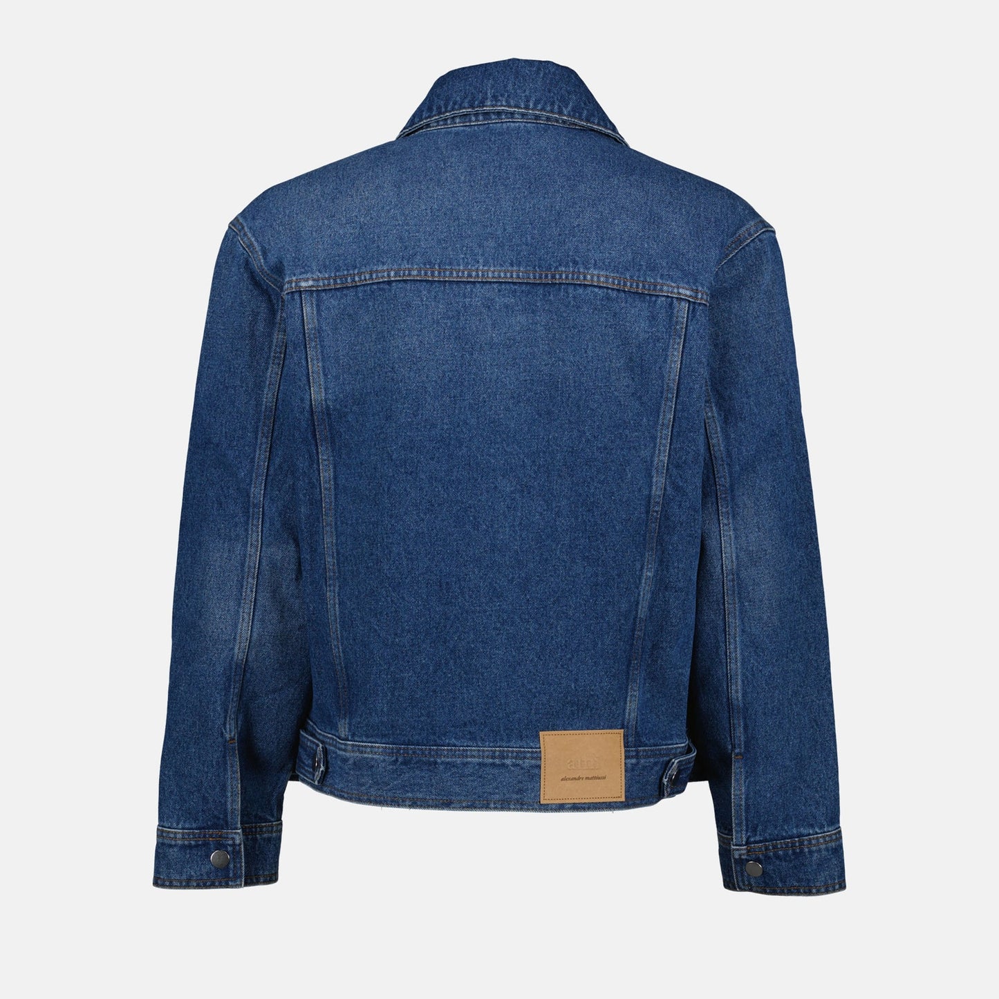 AMI Paris denim jacket, medium blue denim jacket, luxury men's denim jacket, Autumn-Winter 2024, classic denim jacket