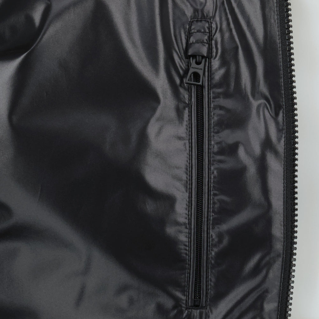 Moncler bomber jacket, down insulation jacket, black bomber coat, men's outerwear, premium polyester jacket