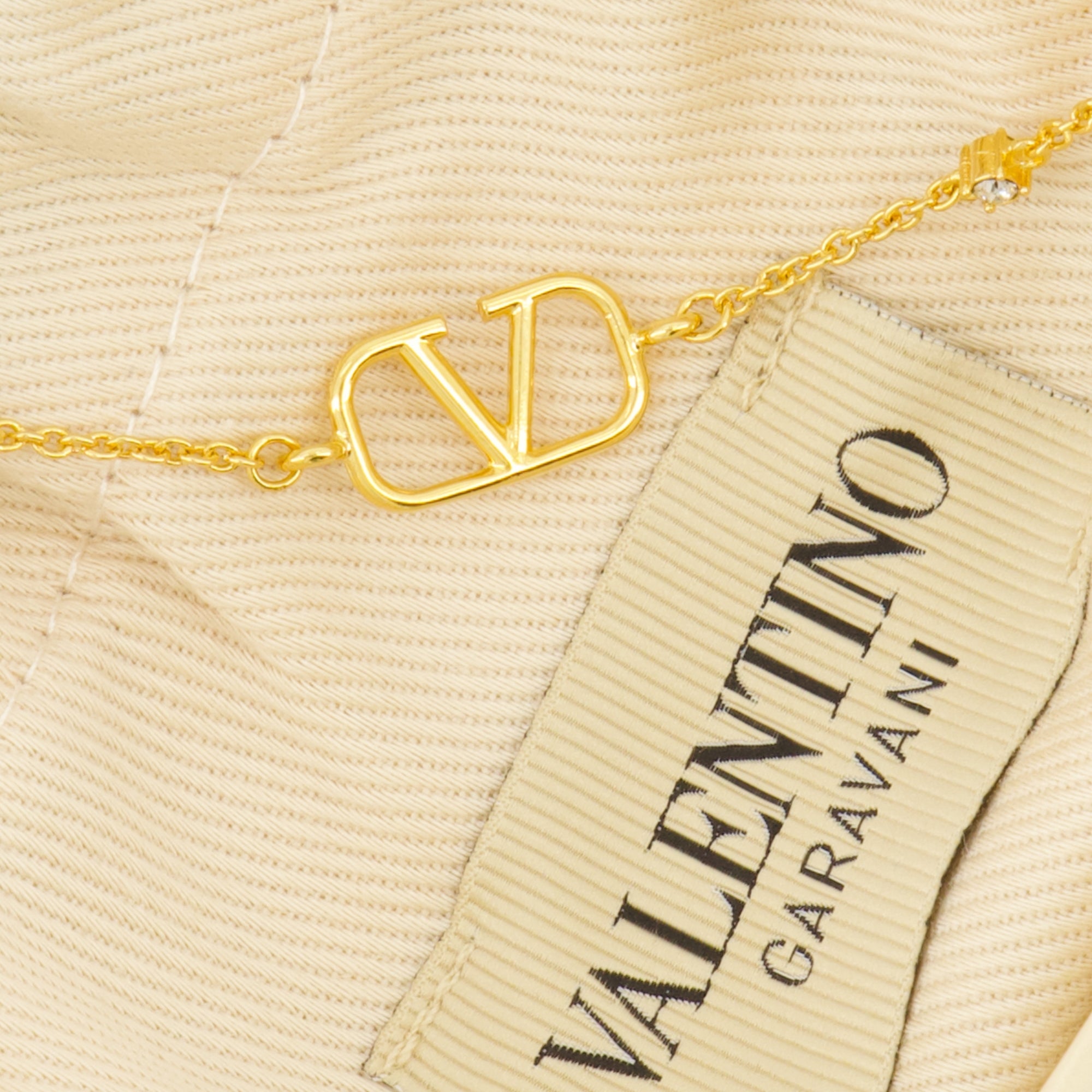 VLogo Bracelet, Valentino jewelry, Swarovski crystal bracelet, gold metal accessory, luxury bracelet