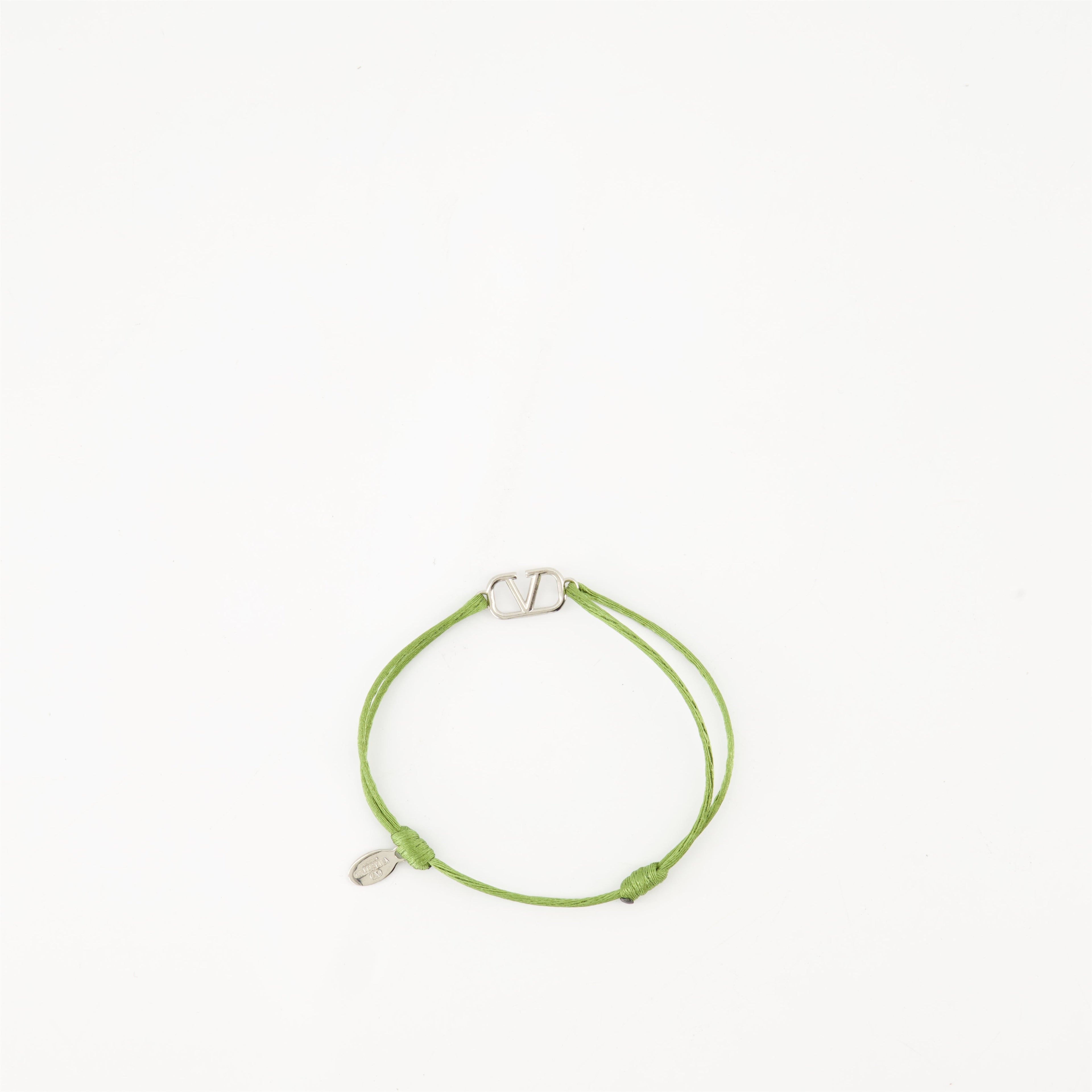 Valentino Garavani, Green Cord Bracelet, Luxury Accessories, Vlogo Bracelet, Autumn-Winter Collection