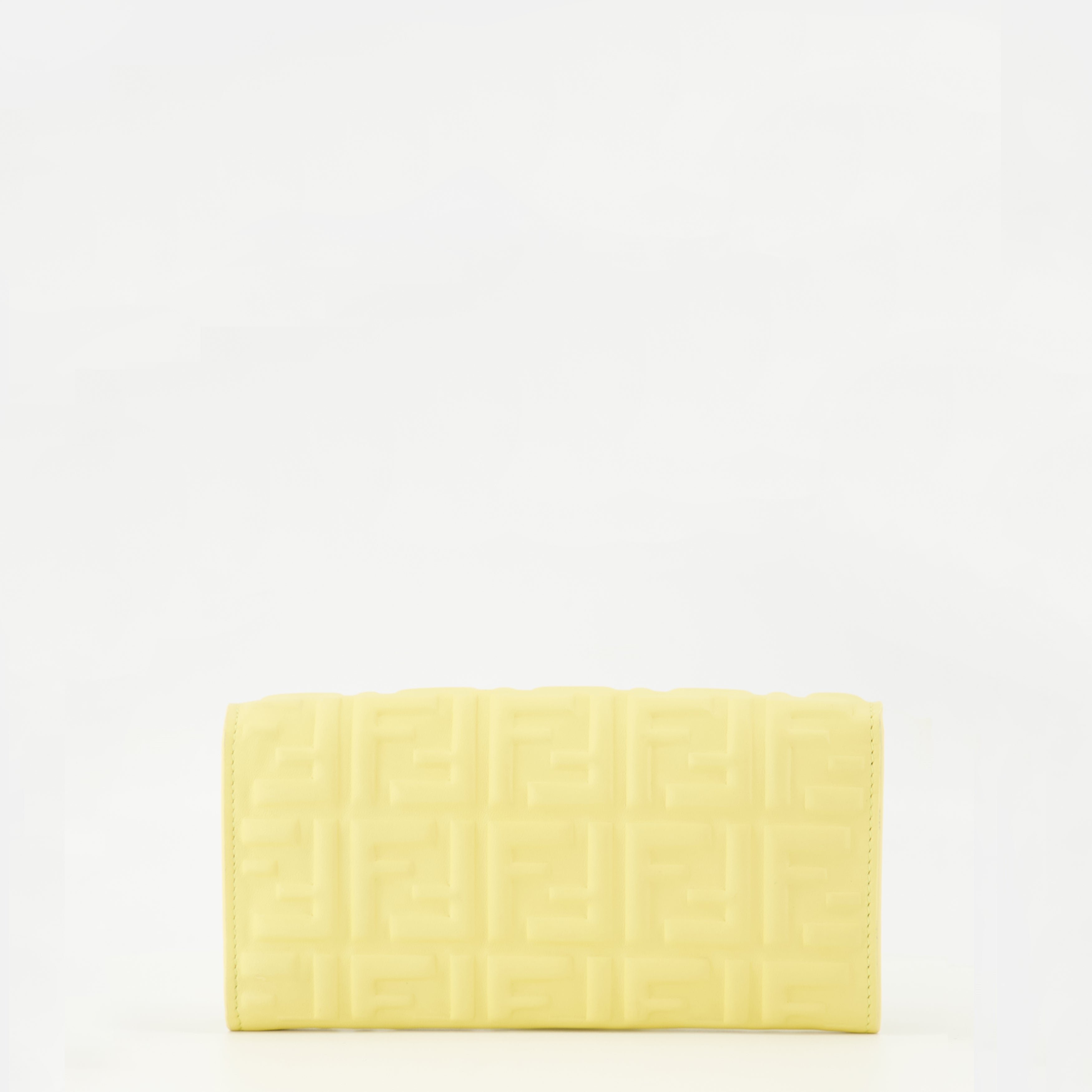 Fendi wallet, yellow wallet, luxury accessories, chain wallet, nappa leather