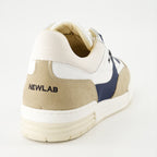 luxury sneakers, white leather sneakers, beige suede sneakers, New Lab Spring-Summer 2024, crantée rubber sole