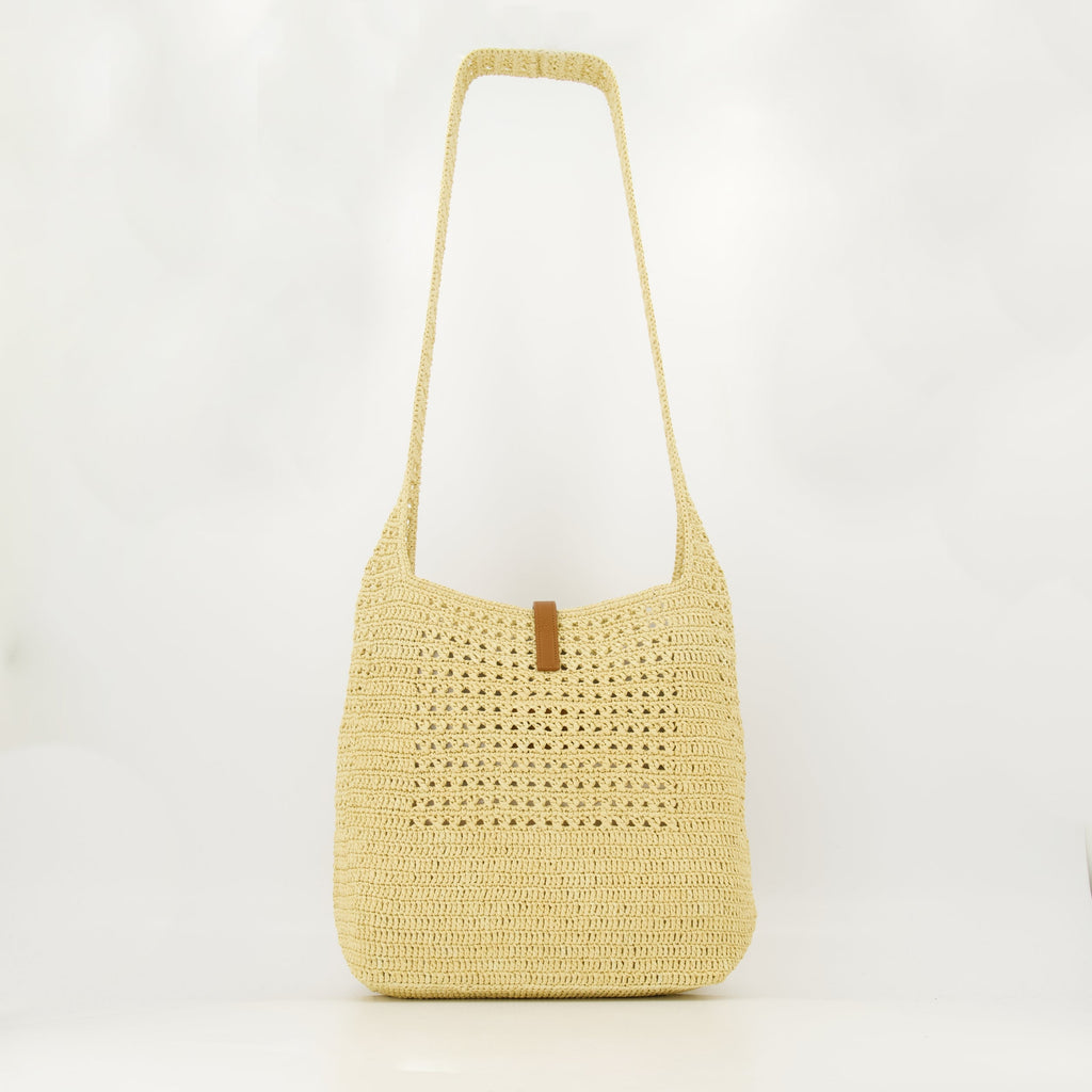 hobo bag, Saint Laurent, raffia bag, luxury accessories, designer handbag