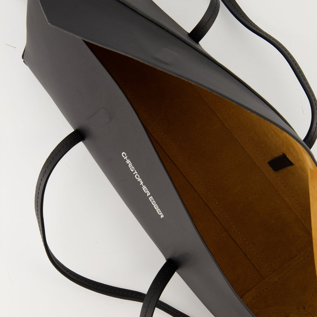 Gondola mini bag, Christopher Esber bag, black leather handbag, detachable pouch bag, designer accessories