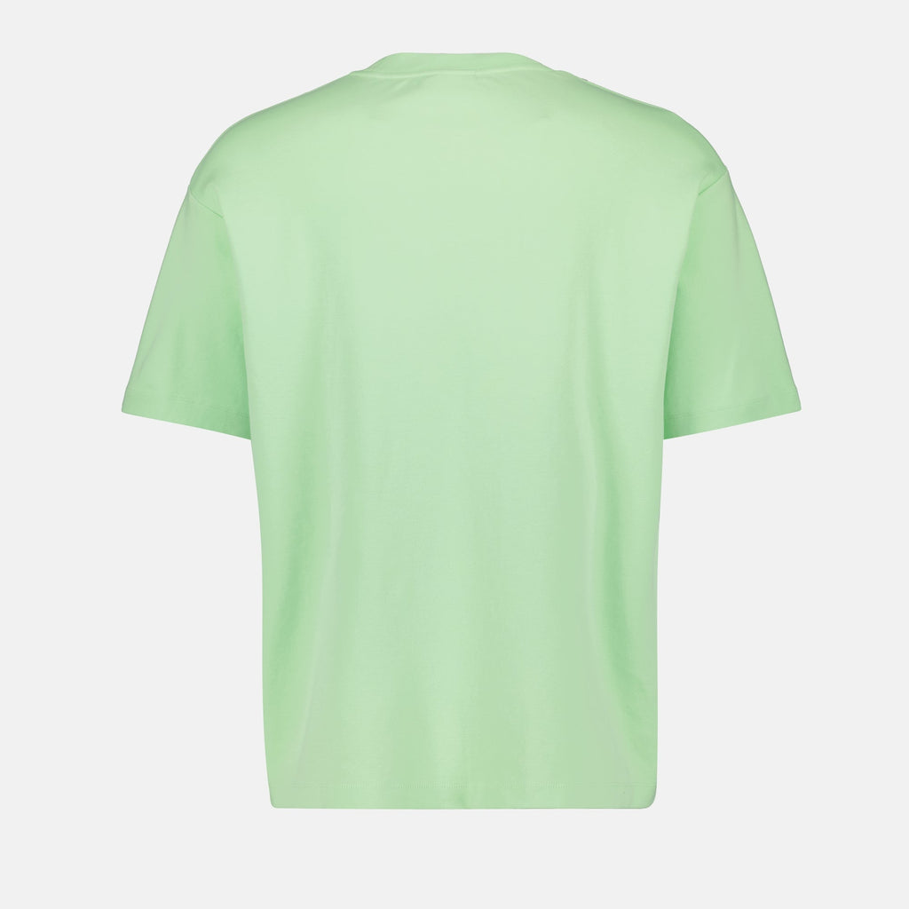 classic T-shirt, Drôle De Monsieur, jersey cotton T-shirt, light green T-shirt, embroidered logo tee