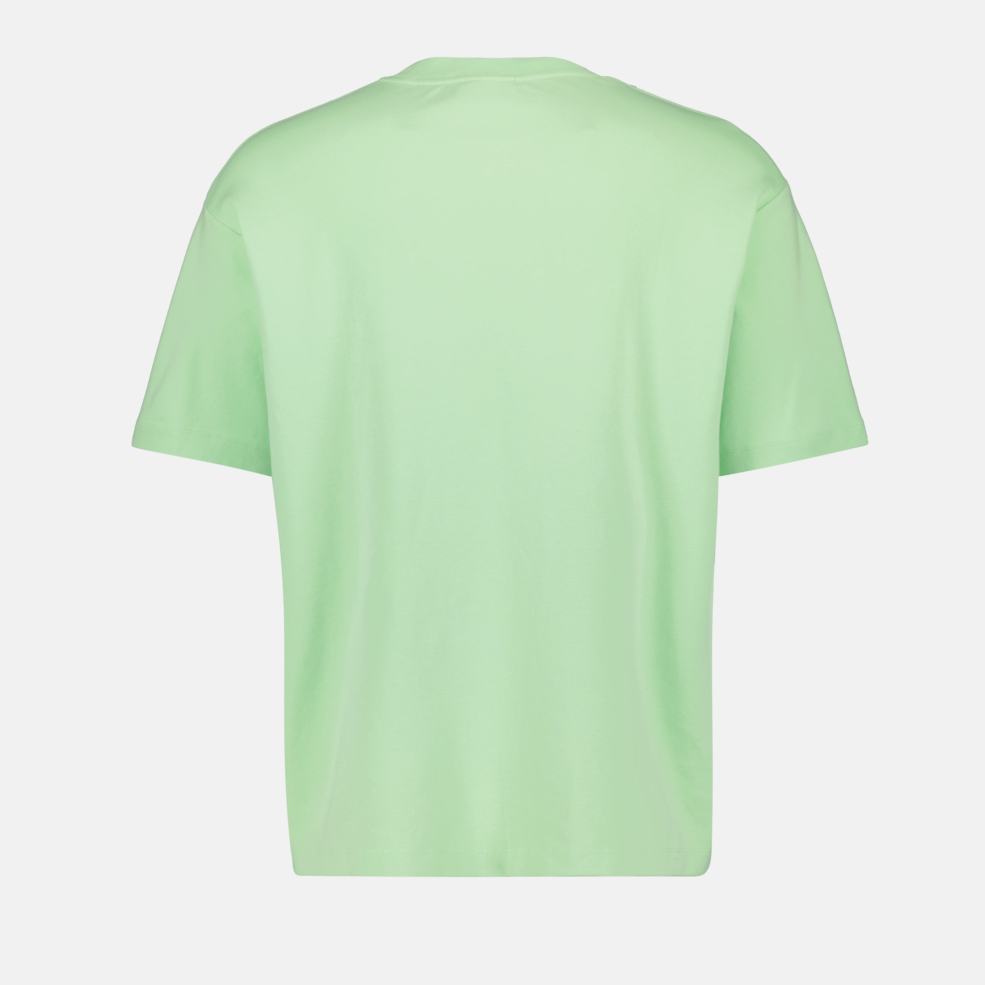 classic T-shirt, Drôle De Monsieur, jersey cotton T-shirt, light green T-shirt, embroidered logo tee