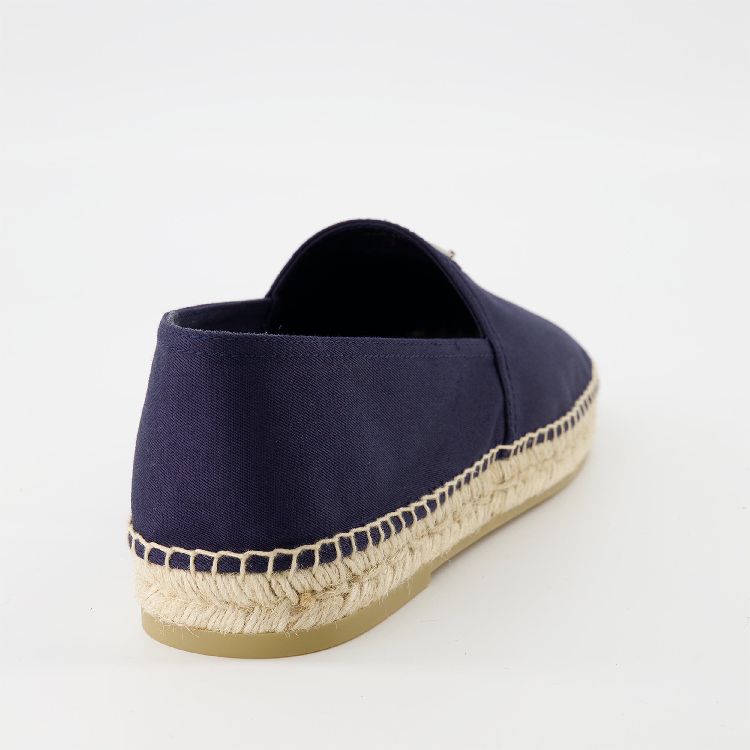 Prada espadrilles, navy cotton shoes, raffia sole, luxury footwear, spring summer collection