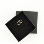 Greca earrings, gold hoop earrings, hypoallergenic jewelry, engraved logo earrings, classic clasp earrings