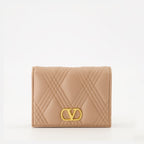 Image of Quiltie 67 Pink Wallet by Valentino Garavani for Women - Season Autumn-Winter 2025 - Front View