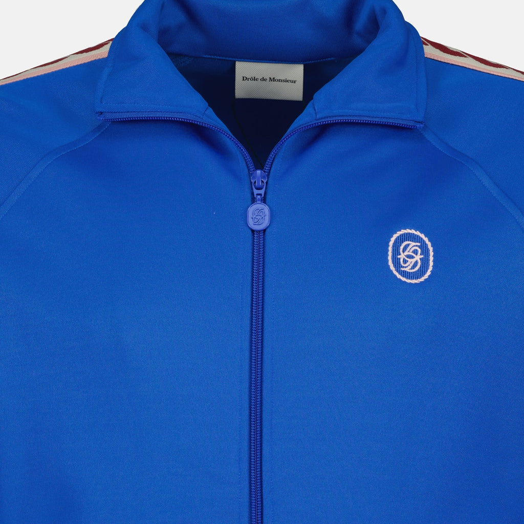 Track jacket, blue jacket, casual outerwear, Drôle De Monsieur, modern men's fashion