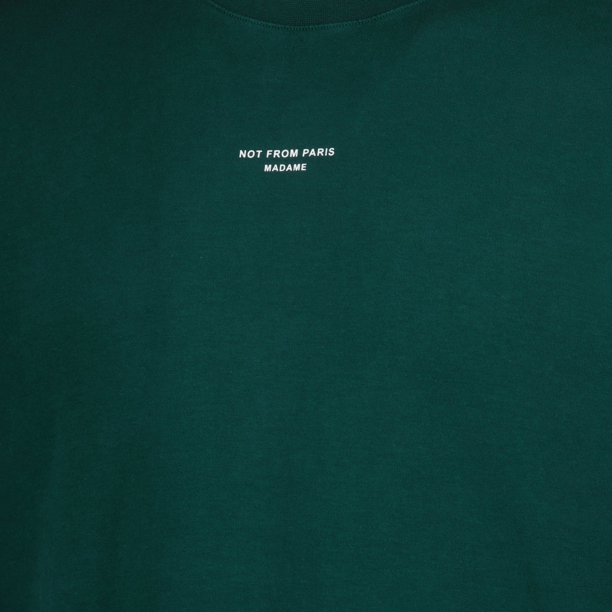 Green Slogan T-Shirt, Cotton Crew Neck Tee, Drôle de Monsieur Shirt, Relaxed Fit Long Sleeve, Unisex Spring 2025