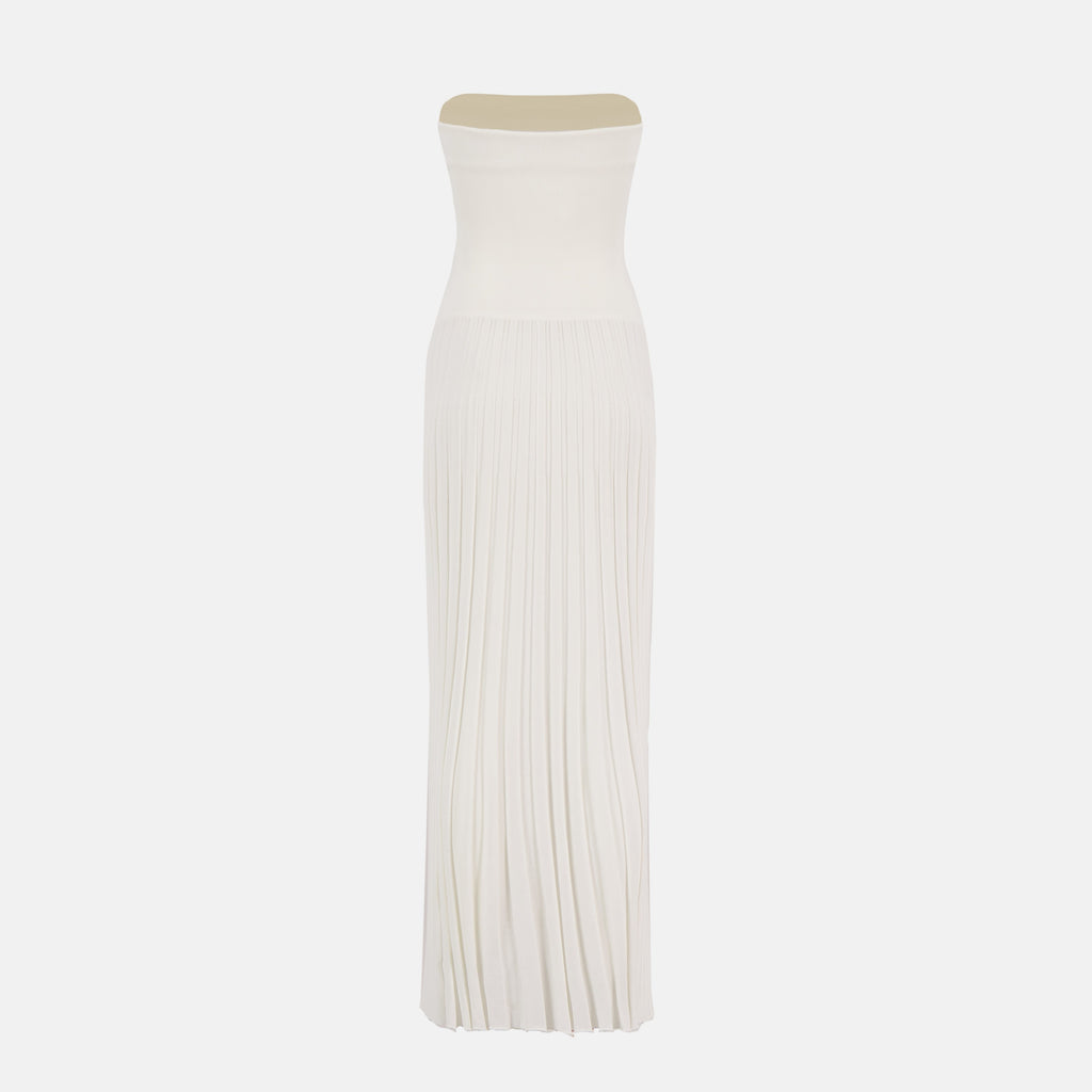 bustier dress, Christopher Esber, white dress, elegant dress, evening wear