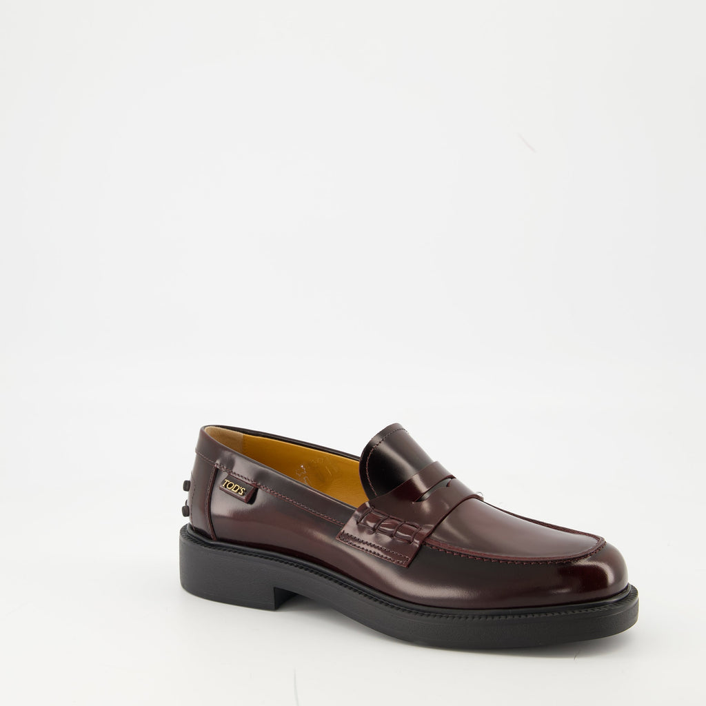 tods black leather loafers tods women 15494524830076