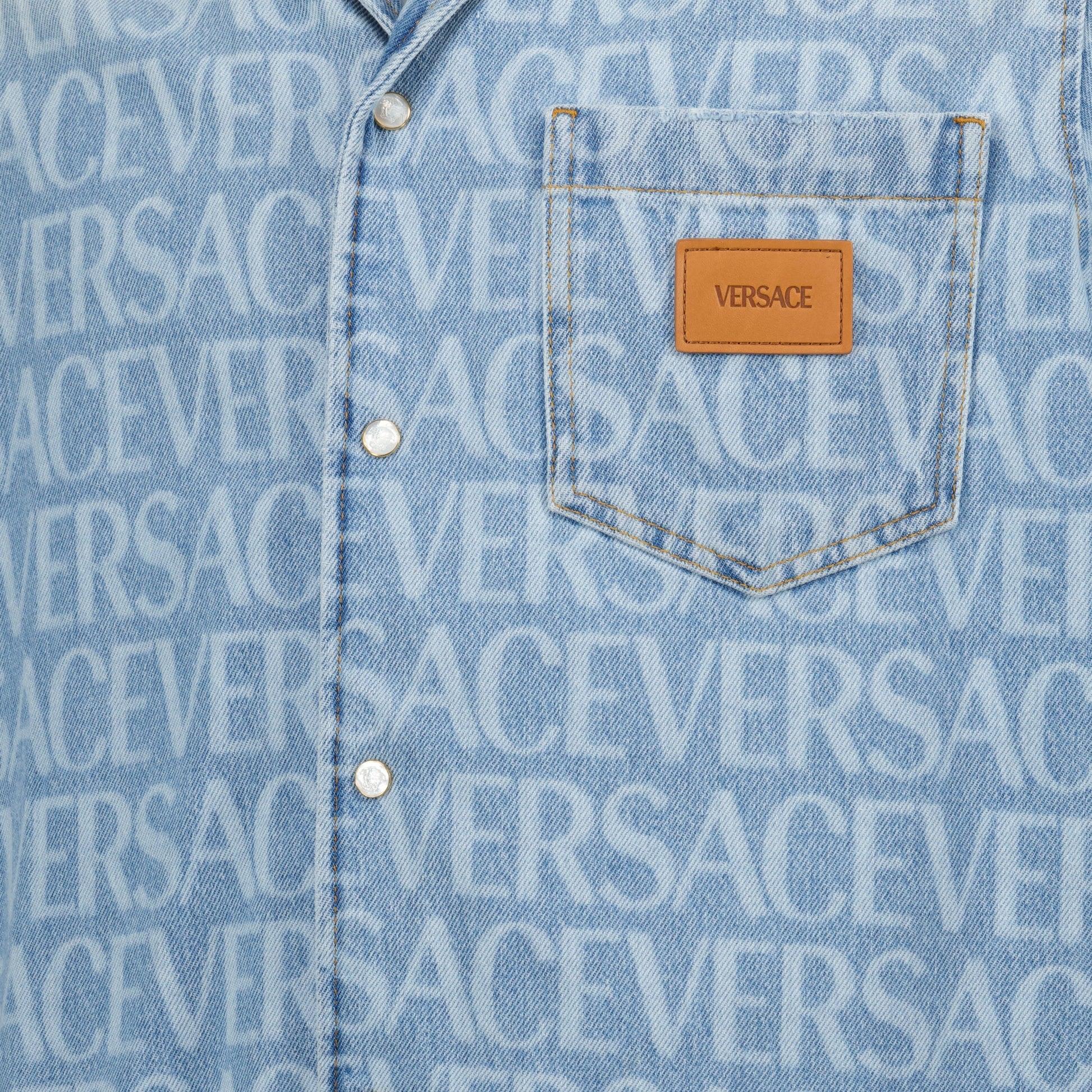 denim shirt, Barocco print, Versace shirt, oversized denim, men's fashion