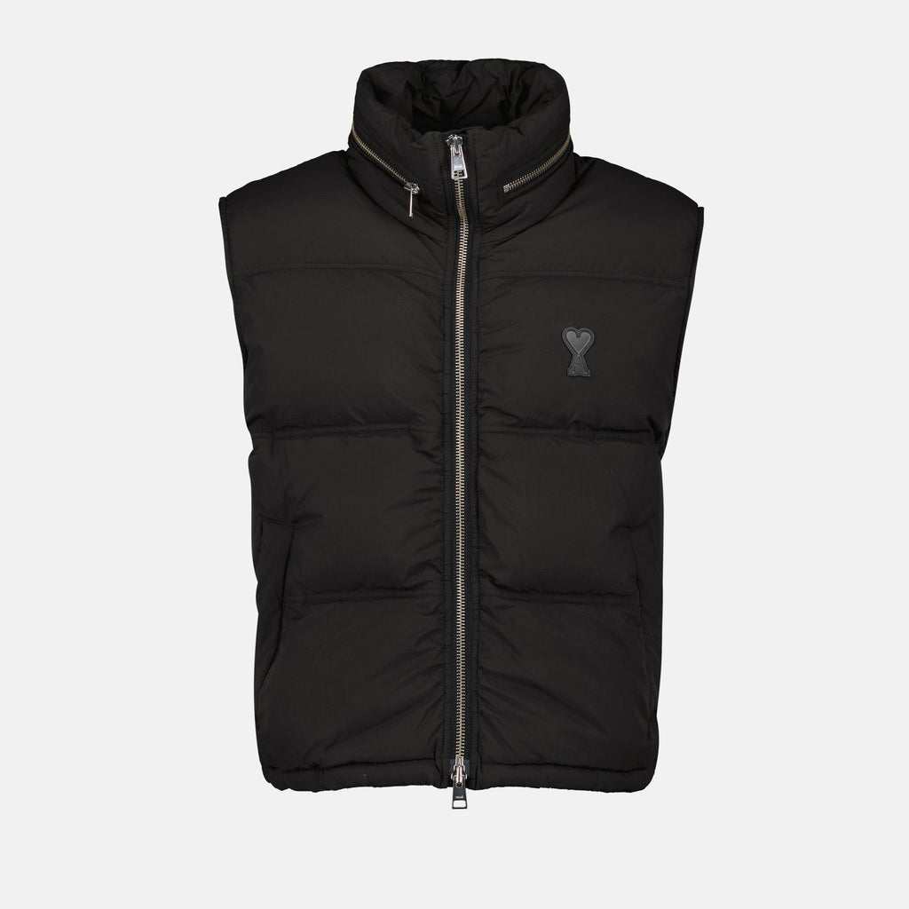 Image of Sleeveless Nylon Down Jacket by Ami PARIS for Men - Season Autumn-Winter 2024 - Front View