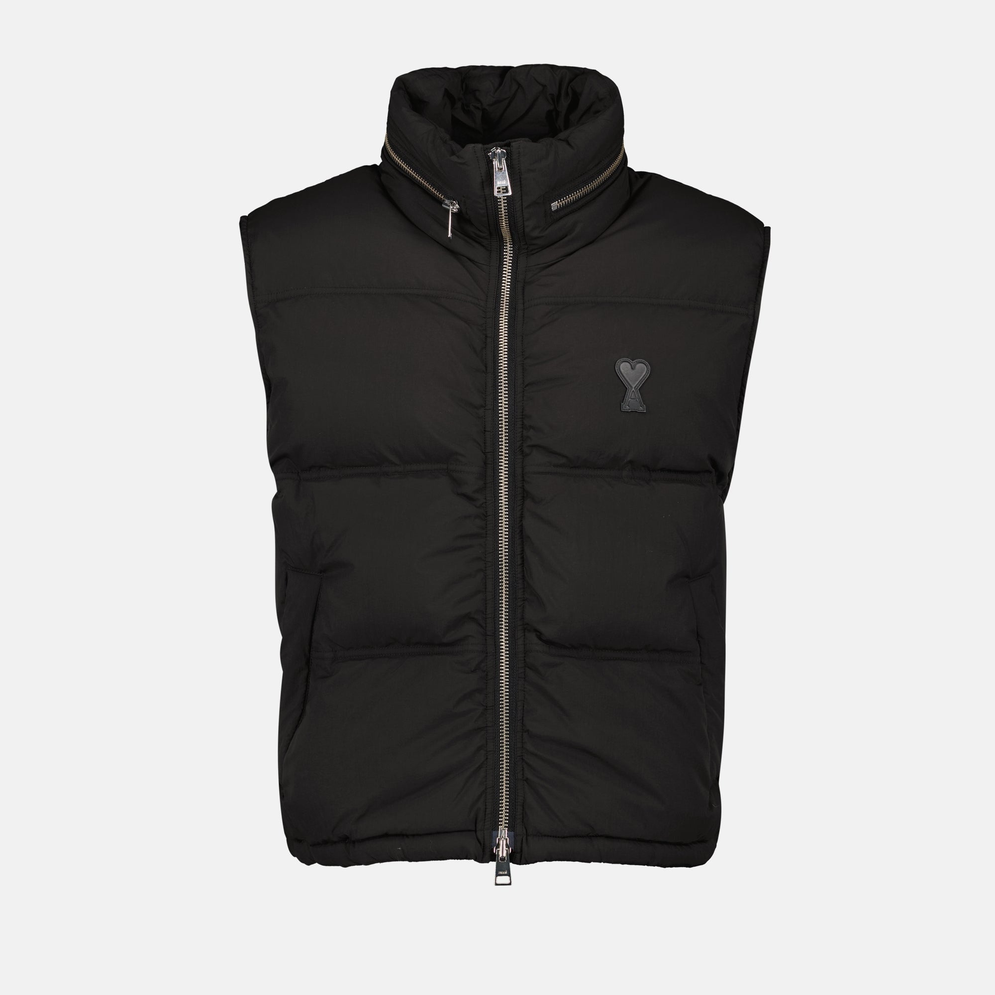 Image of Sleeveless Nylon Down Jacket by Ami PARIS for Men - Season Autumn-Winter 2024 - Front View