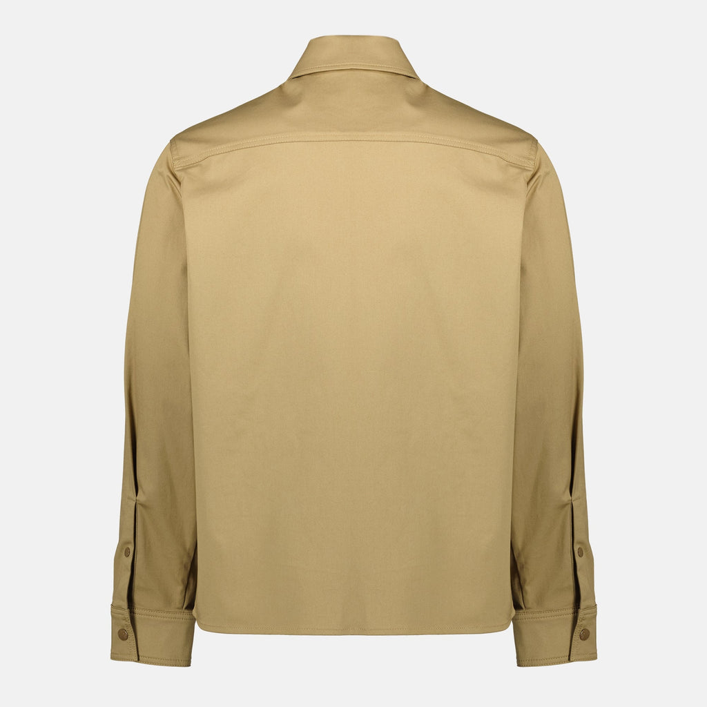 モンクレールのメンズ用ベージュギャバジンオーバーシャツの画像 - シーズン春夏2026 - 後面図