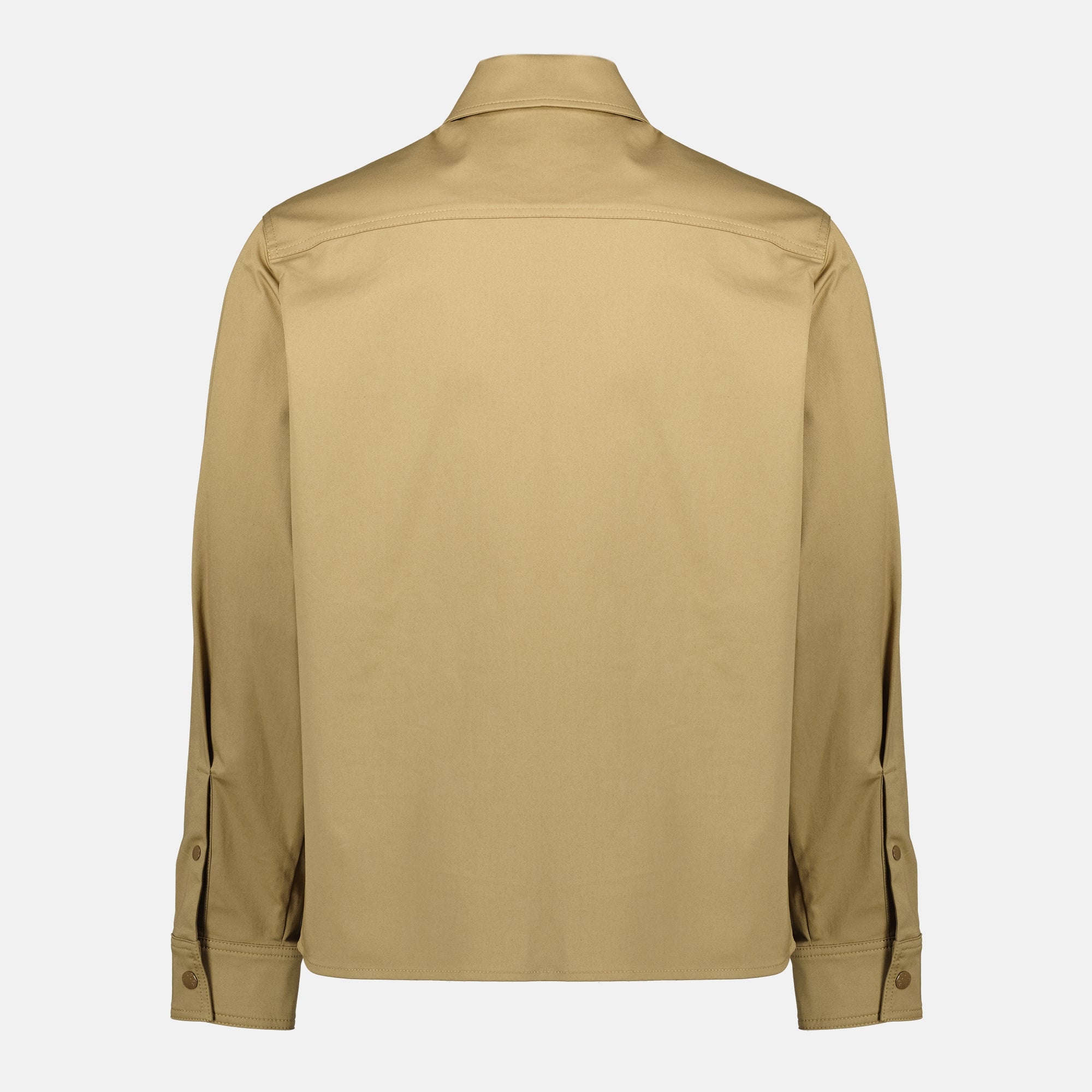 モンクレールのメンズ用ベージュギャバジンオーバーシャツの画像 - シーズン春夏2026 - 後面図