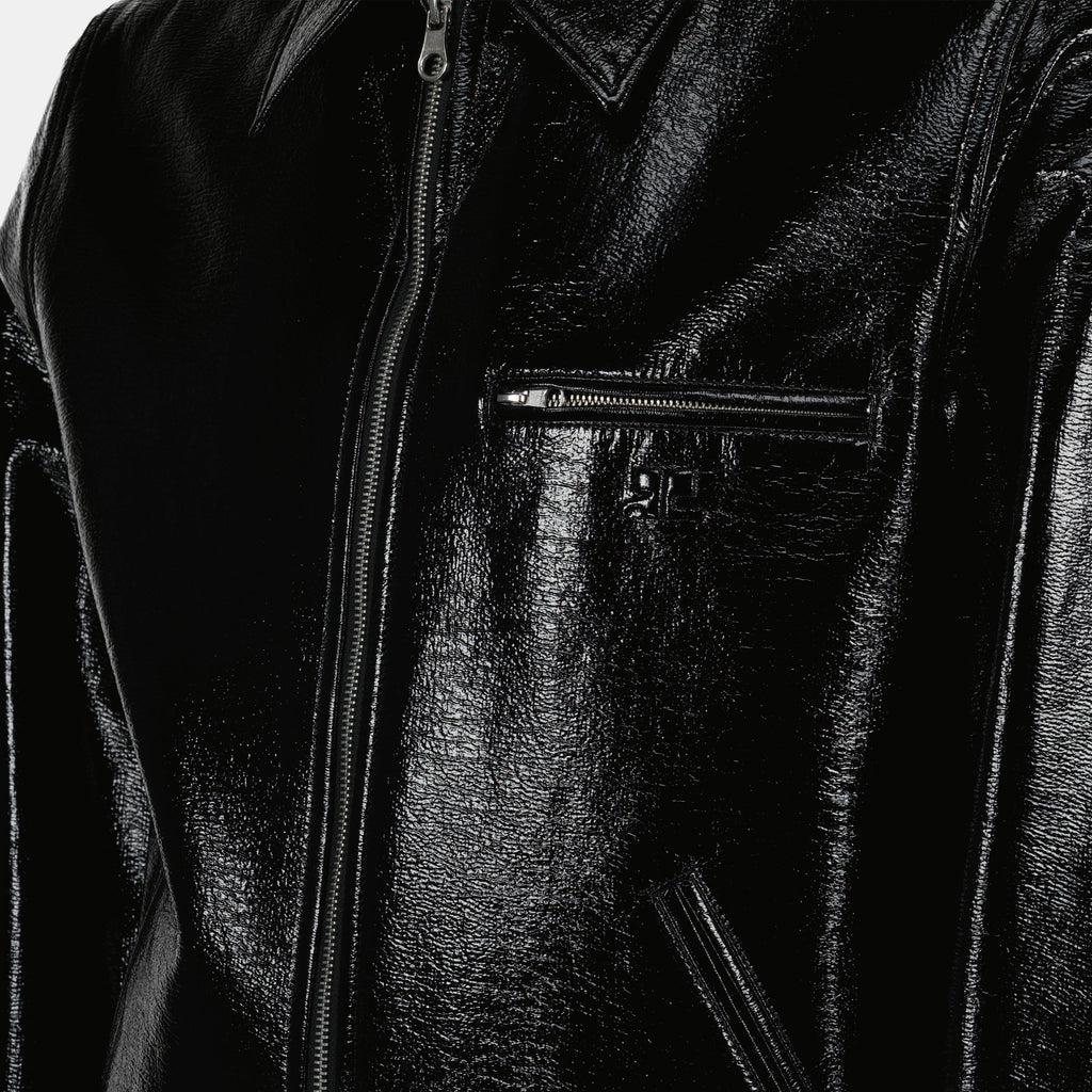 Image of Black Vinyl Vest by Courrèges for Men - Season Spring-Summer 2025 - Detail View 1