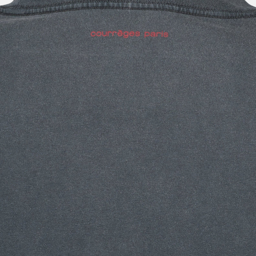 distressed T-shirt, Courrèges, logo tee, casual wear, spring-summer collection