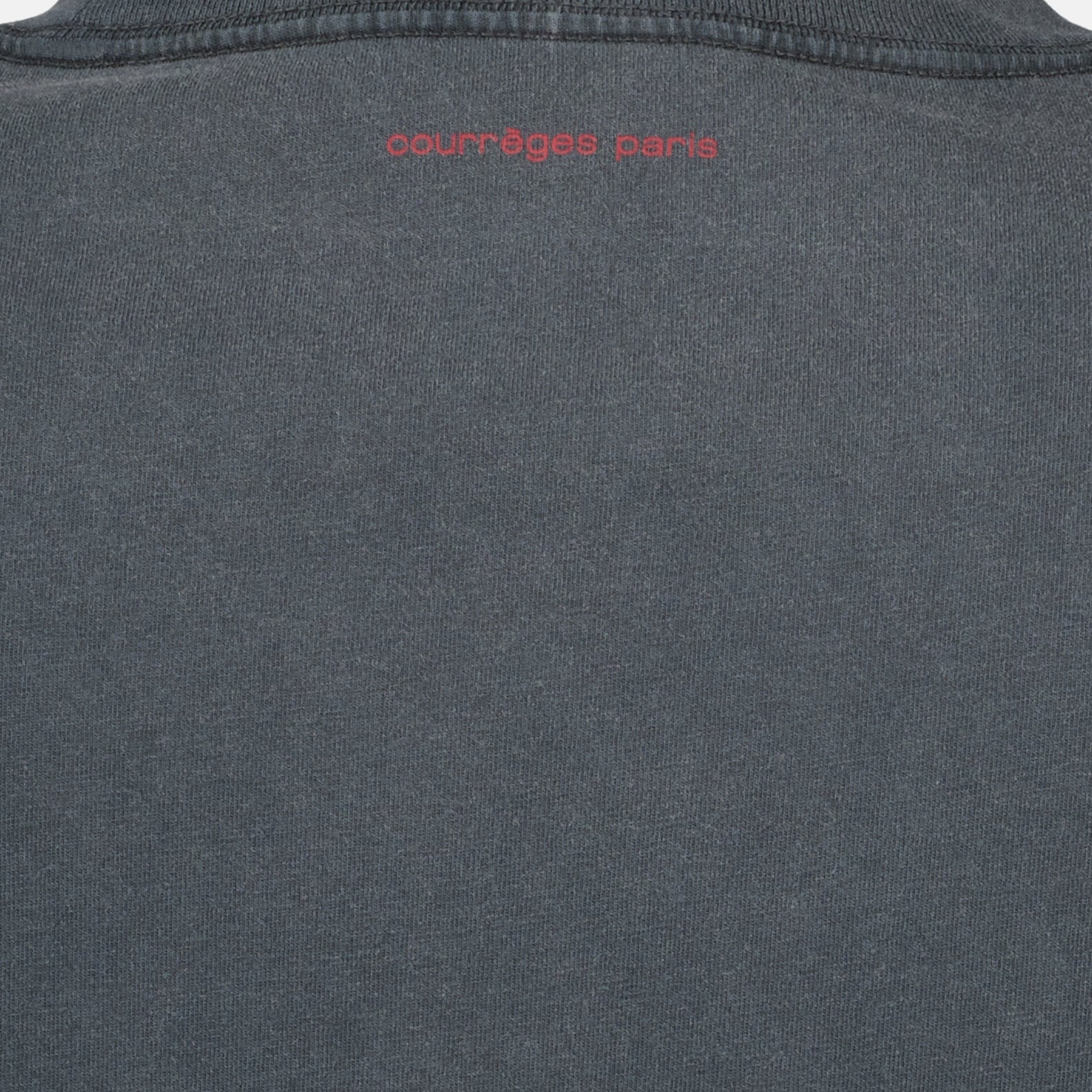 distressed T-shirt, Courrèges, logo tee, casual wear, spring-summer collection