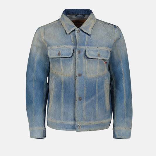 Diesel denim jacket, luxury denim jacket, blue denim jacket, Autumn-Winter 2024 fashion, men's luxury outerwear