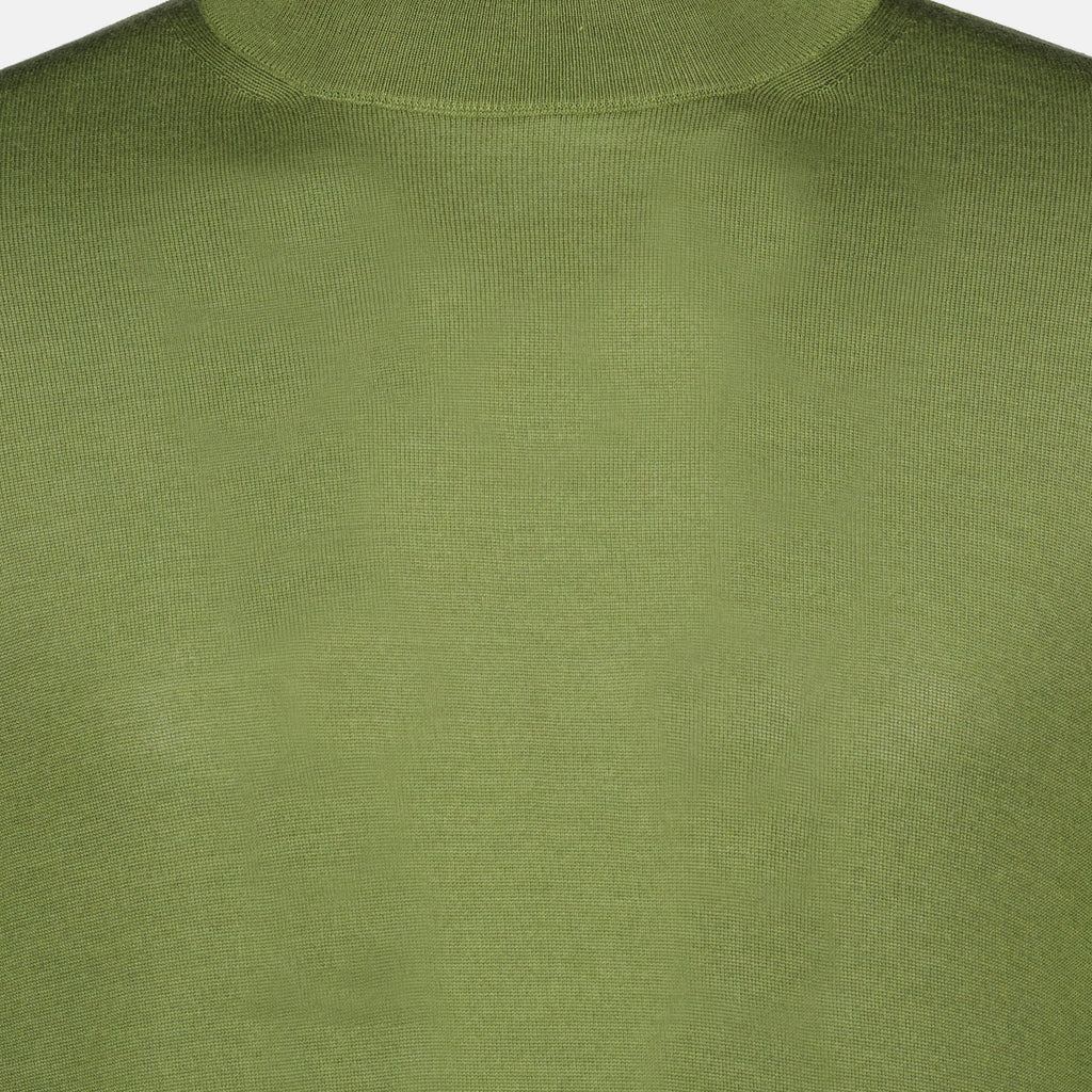 サン・ローランのメンズ用グリーンタートルネックセーターの画像 - 秋冬2025シーズン - 詳細ビュー 2