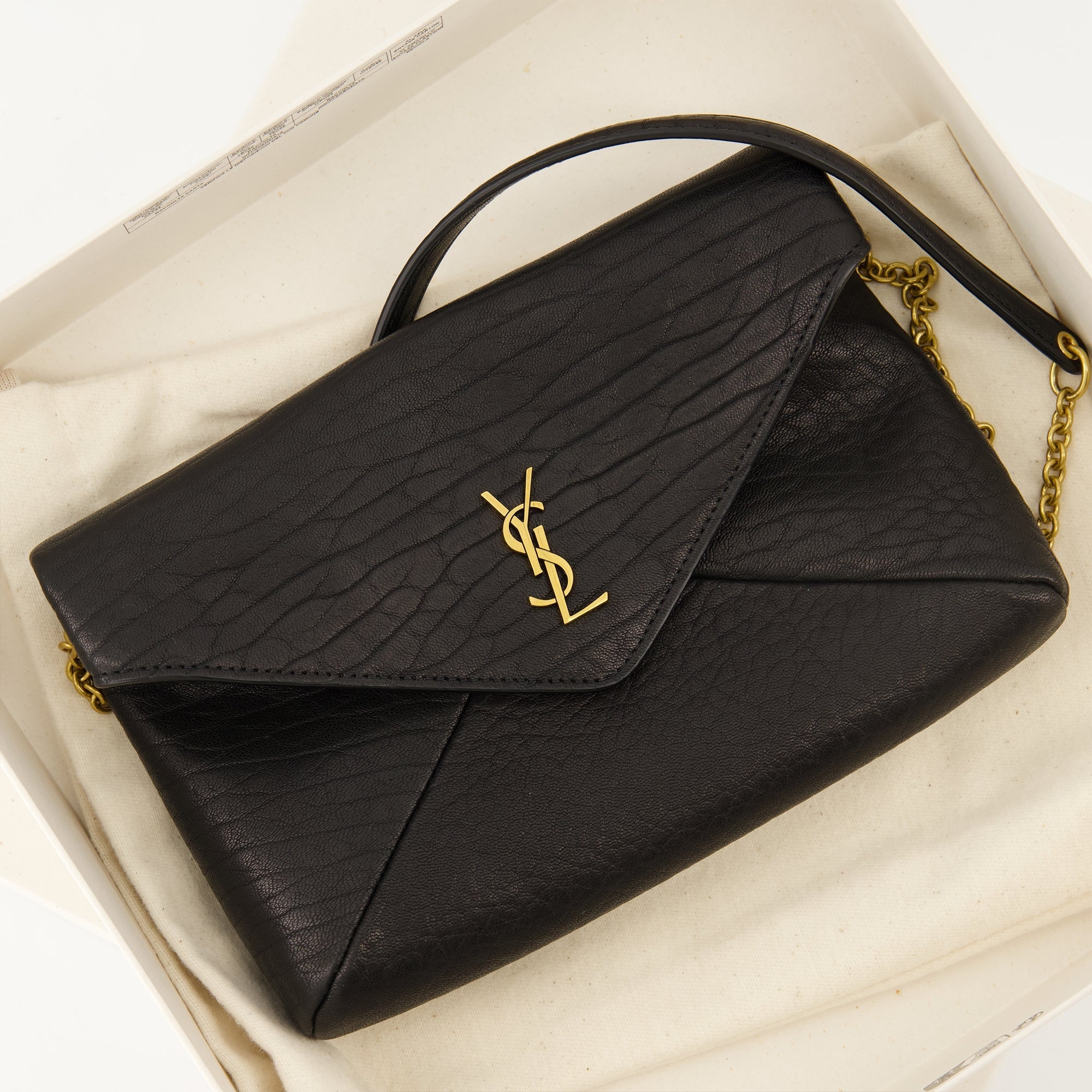 Cassandre Pouch, Saint Laurent, Chain Pouch, Leather Accessory, Luxury Handbag