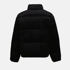 Prada jacket, padded logo jacket, black jacket, stand-up collar, luxury outerwear
