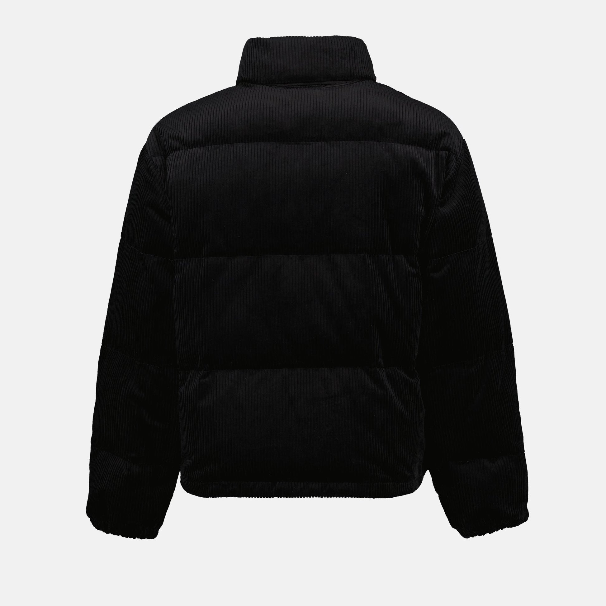 Prada jacket, padded logo jacket, black jacket, stand-up collar, luxury outerwear