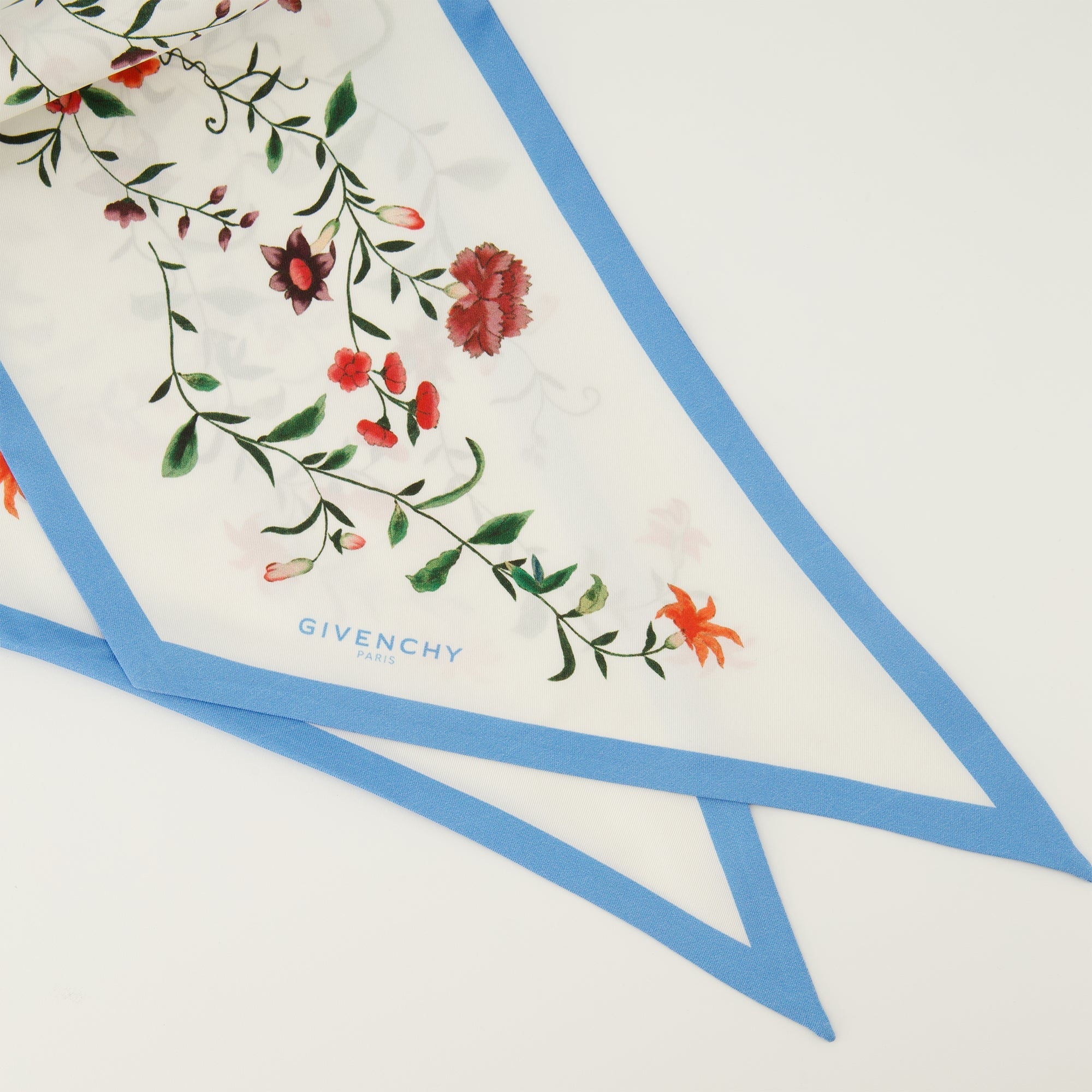 Givenchy bandeau, floral silk scarf, luxury accessories, silk scarf, stylish bandeau