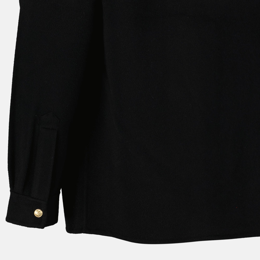 wool shirt jacket, Drôle De Monsieur, black jacket, Autumn-Winter collection, men's outerwear