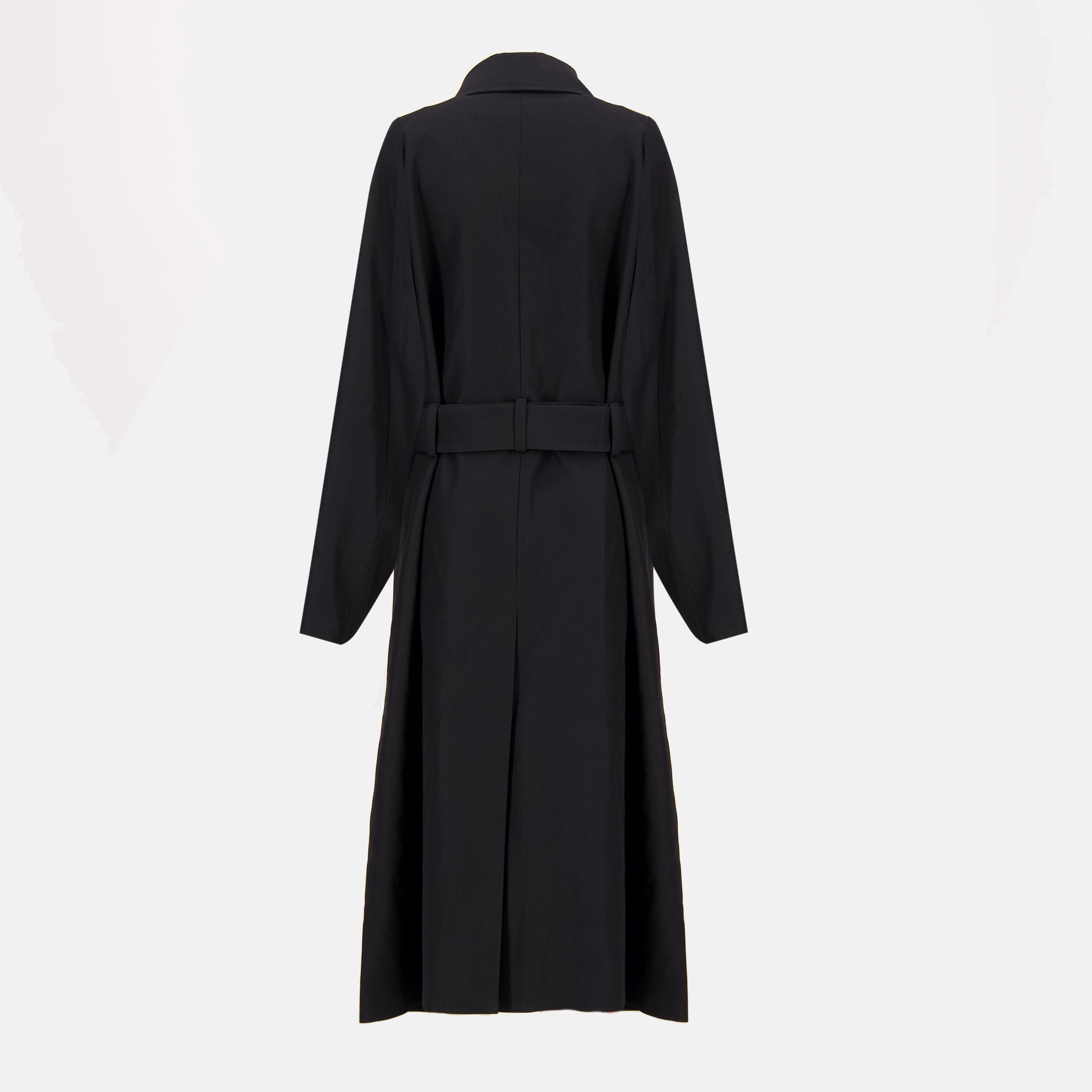 black trench coat, Saint Laurent coat, wool coat, luxury outerwear, autumn winter fashion