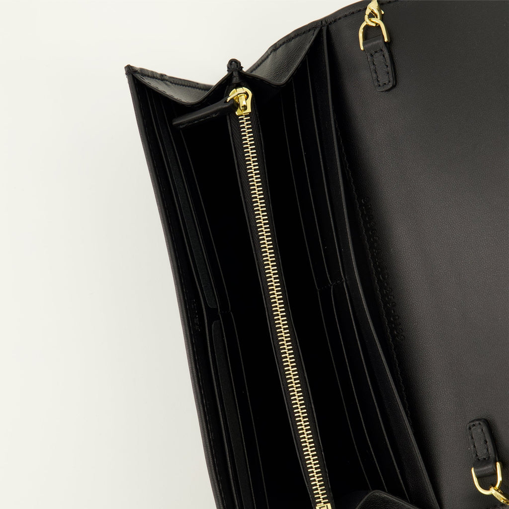 Fendi wallet, chain wallet, embossed leather wallet, designer accessories, elegant wallet