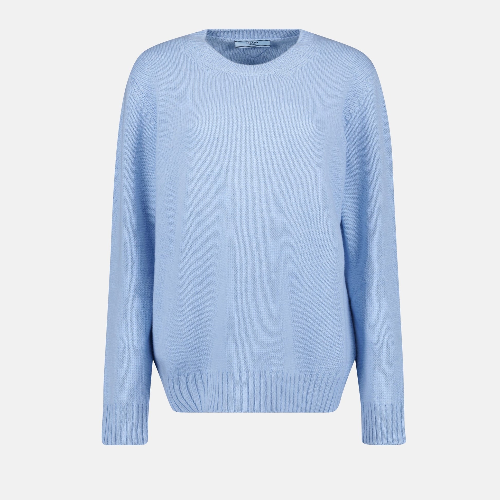 Prada sweater, blue wool sweater, luxury winter wear, premium knitwear, designer clothing