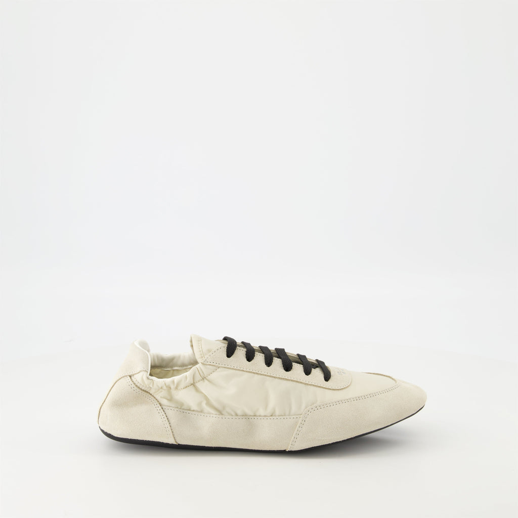 beige sneakers, Prada Collapse sneakers, Re-Nylon footwear, sustainable luxury sneakers, women's casual sneakers