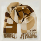 art deco brown scarf fendi women 15586451358076