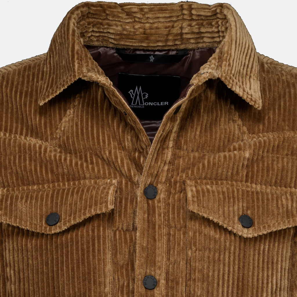Braunes Cord-Overshirt mit Daunenfüllung