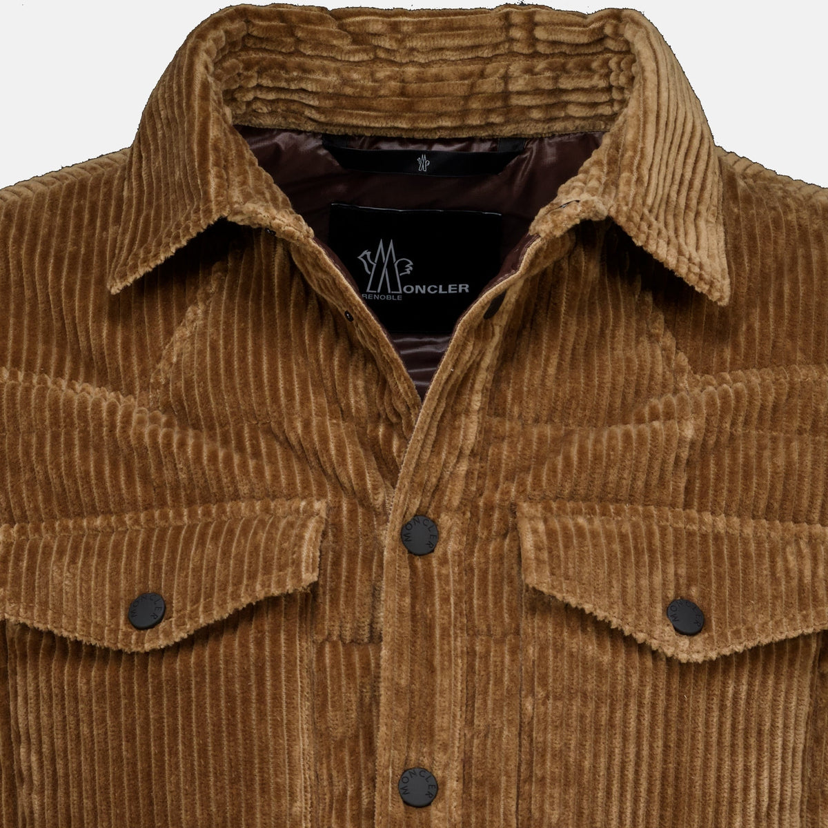 Braunes Cord-Overshirt mit Daunenfüllung
