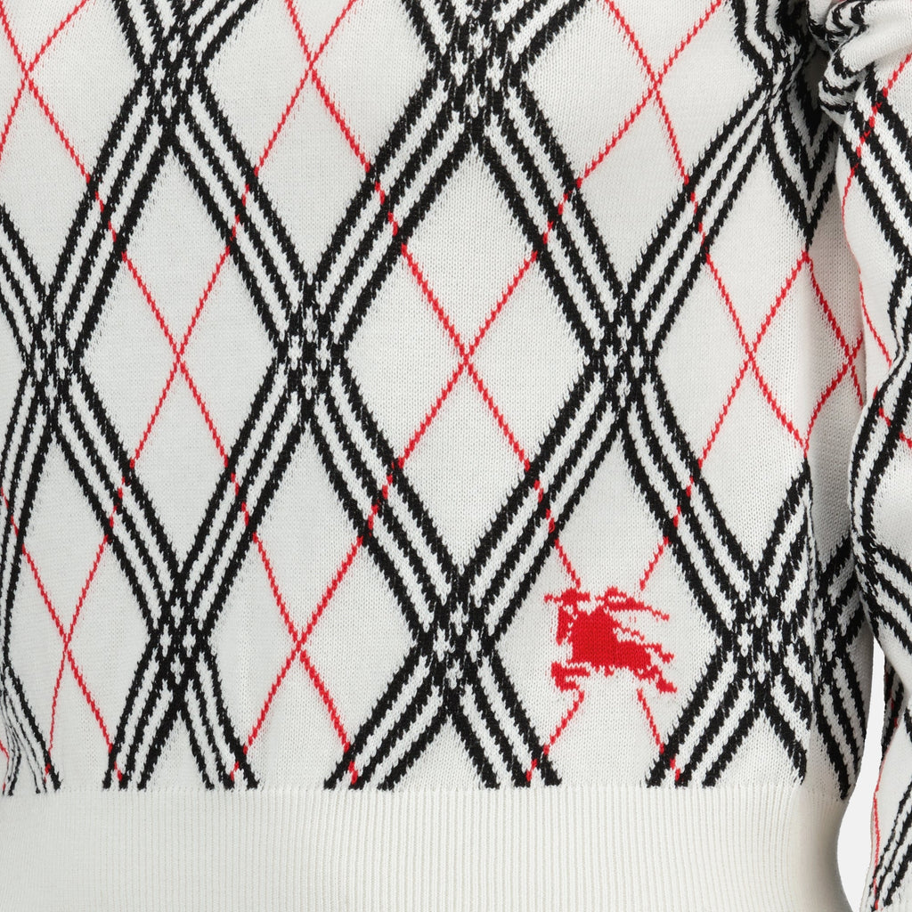 Burberry pullover, Check knit top, Autumn Winter collection, Women's knitwear, Chic knitted pullover