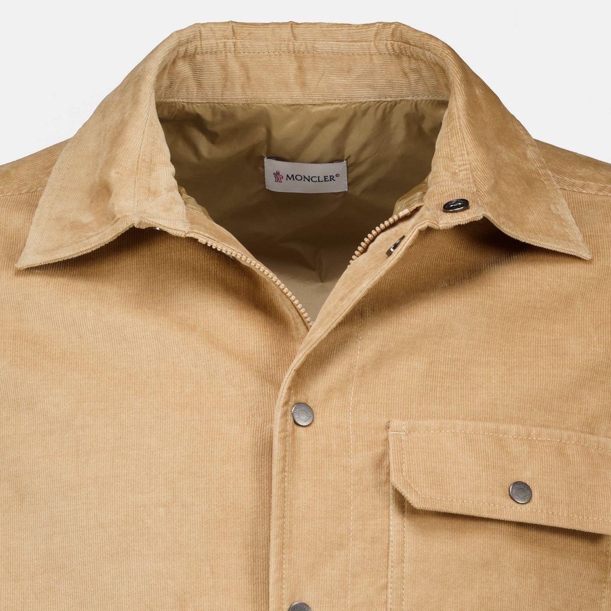 Beige kordfløyelsskjorte