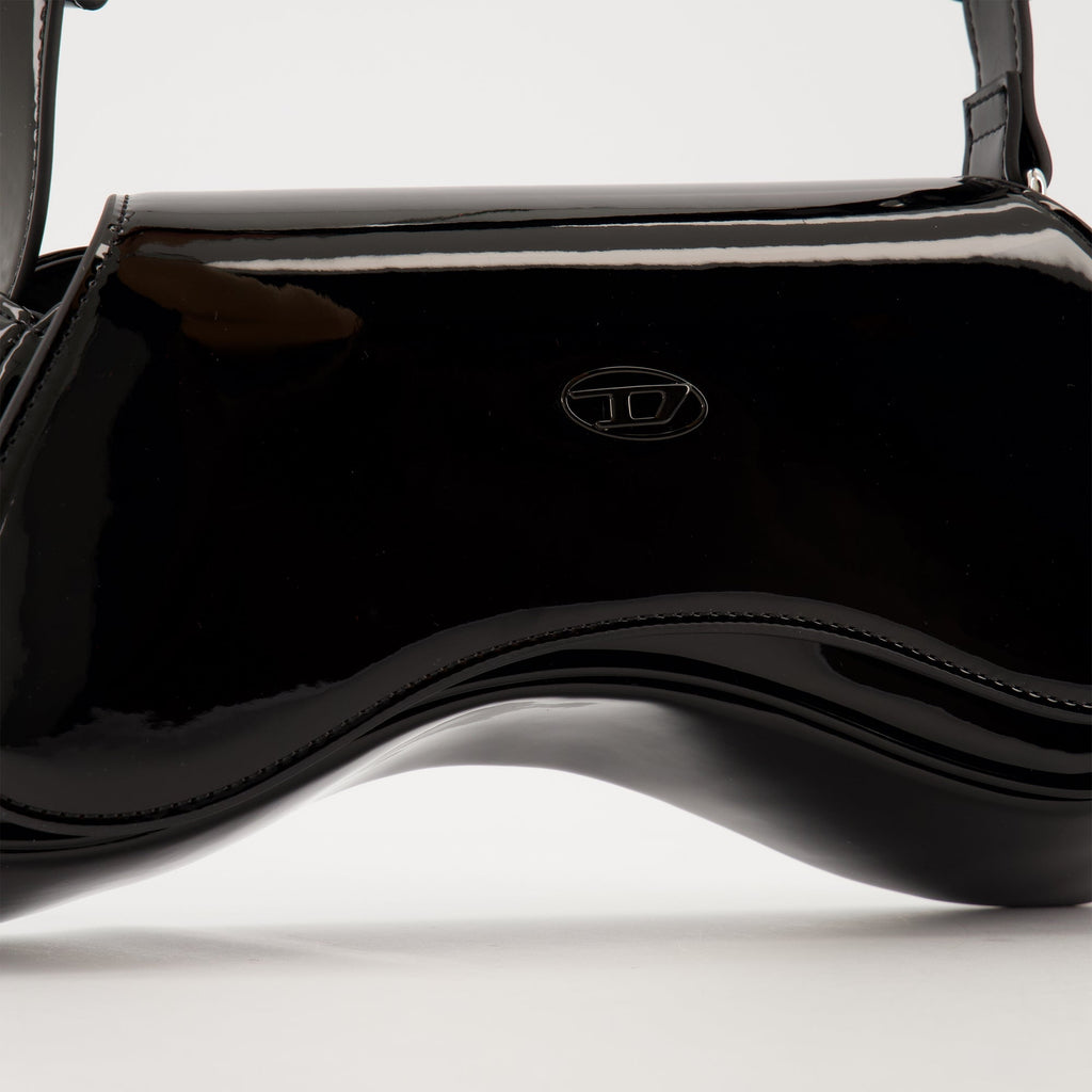 crossbody bag, Diesel accessory, black bag, polyurethane handbag, fashionable purse