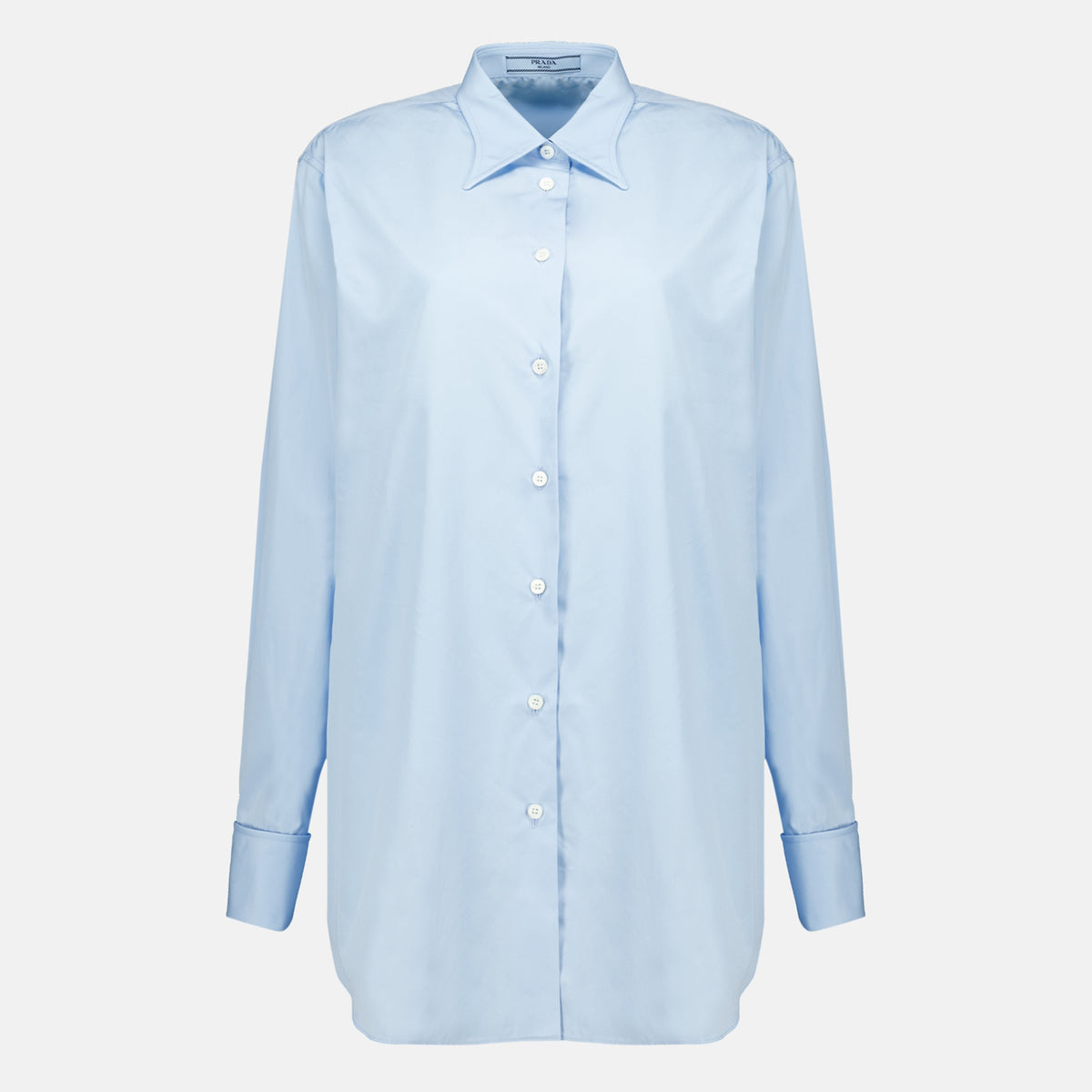 Blaues Oversize-Hemd aus Popeline